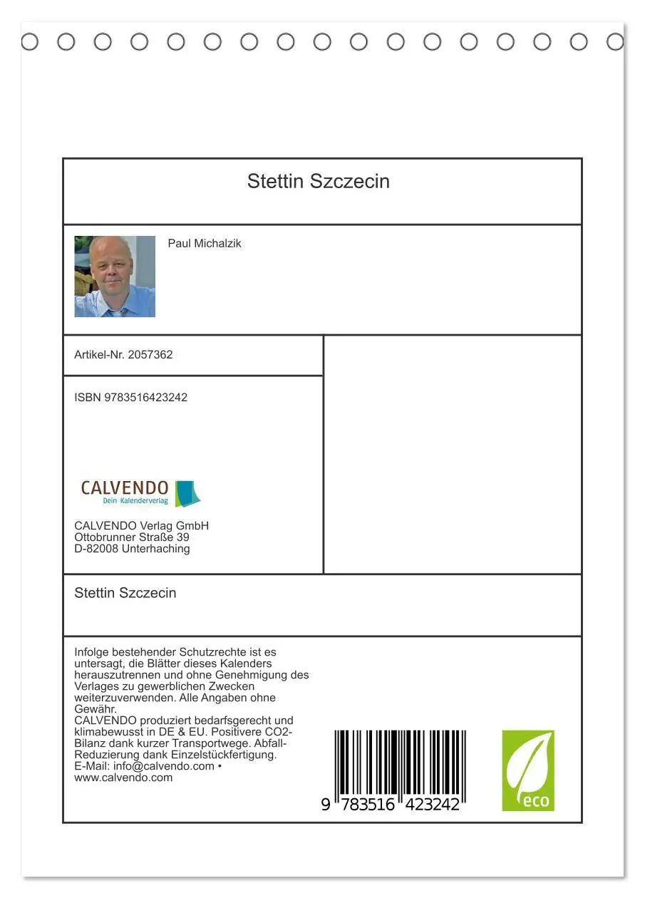 Bild: 9783516423242 | Stettin Szczecin (Tischkalender 2026 DIN A5 hoch), CALVENDO...