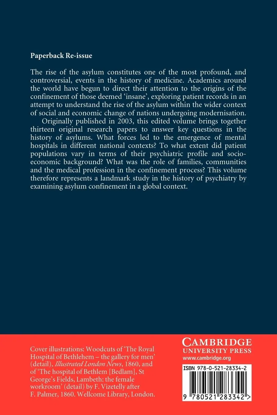 Rückseite: 9780521283342 | The Confinement of the Insane | International Perspectives, 1800 1965