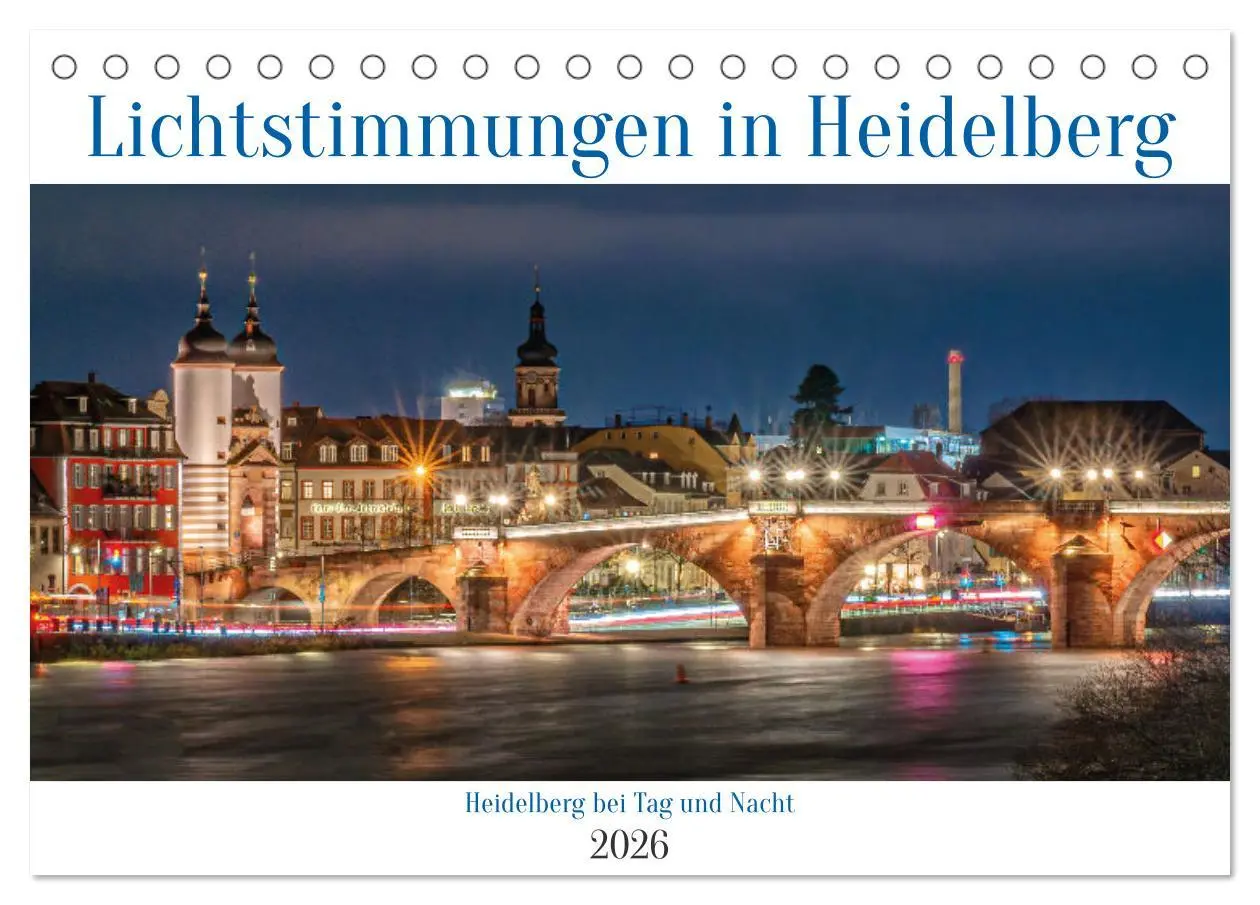 Cover: 9783457253342 | Lichtstimmungen in Heidelberg (Tischkalender 2026 DIN A5 quer),...