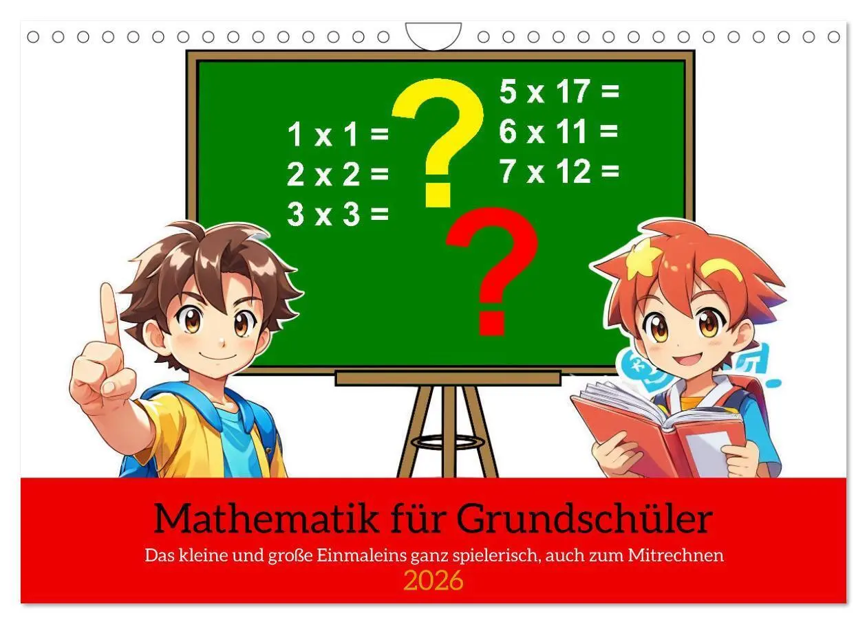 Cover: 9783457323342 | Mathematik für Grundschüler (Wandkalender 2026 DIN A4 quer),...