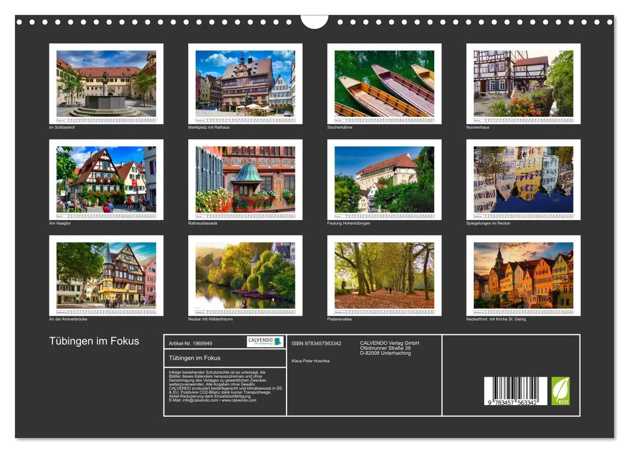 Bild: 9783457563342 | Tübingen im Fokus (Wandkalender 2026 DIN A3 quer), CALVENDO...