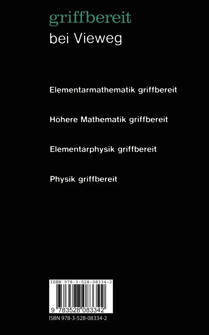 Rückseite: 9783528083342 | Elementarphysik griffbereit | Definitionen · Gesetze · Tabellen | Buch