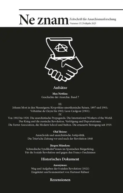 Cover: 9783868413342 | Ne znam 15 | Zeitschrift für Anarchismusforschung | Kellermann | Buch