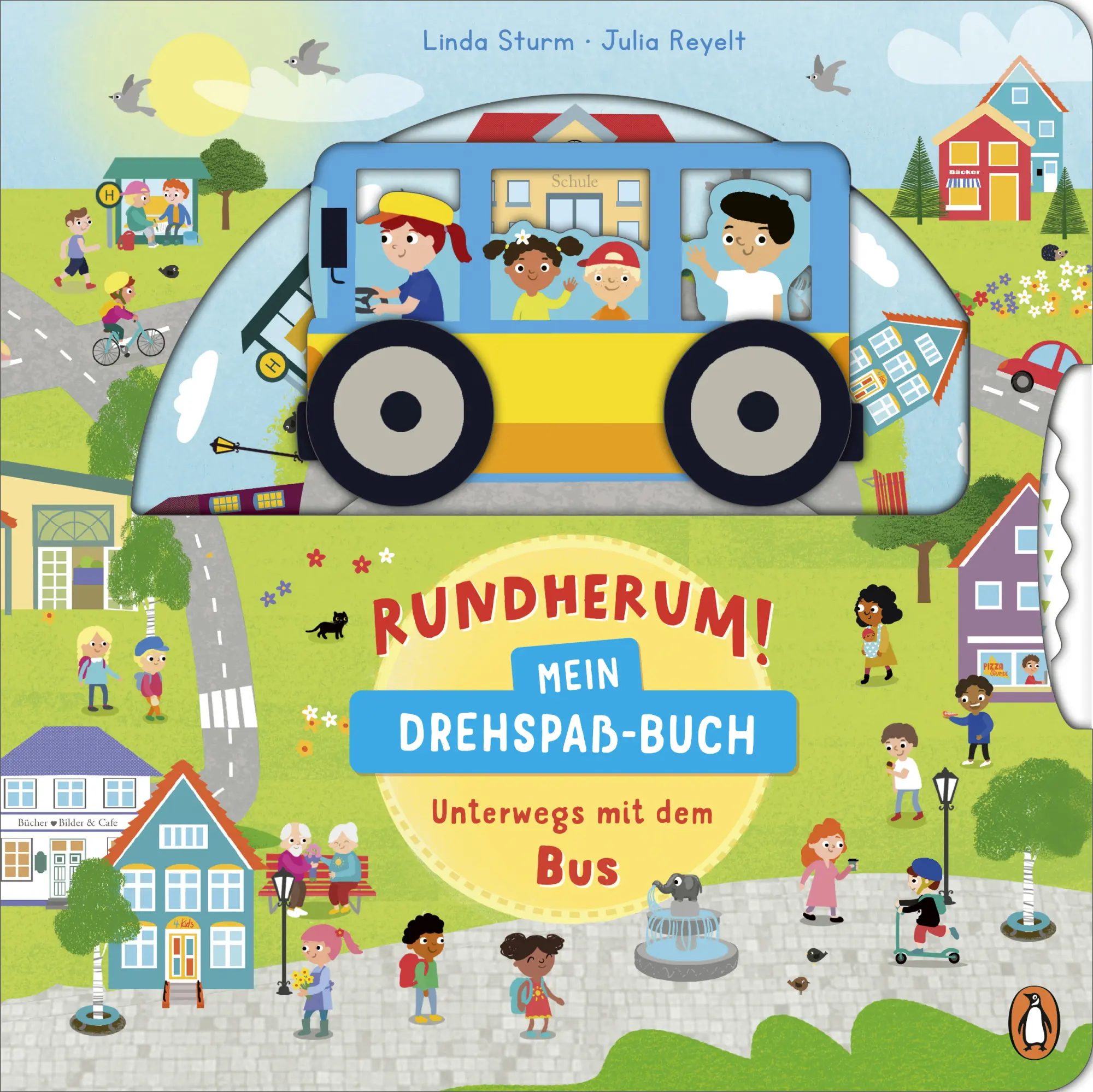 Cover: 9783328303442 | Rundherum! Mein Drehspaß-Buch - Unterwegs mit dem Bus | Linda Sturm