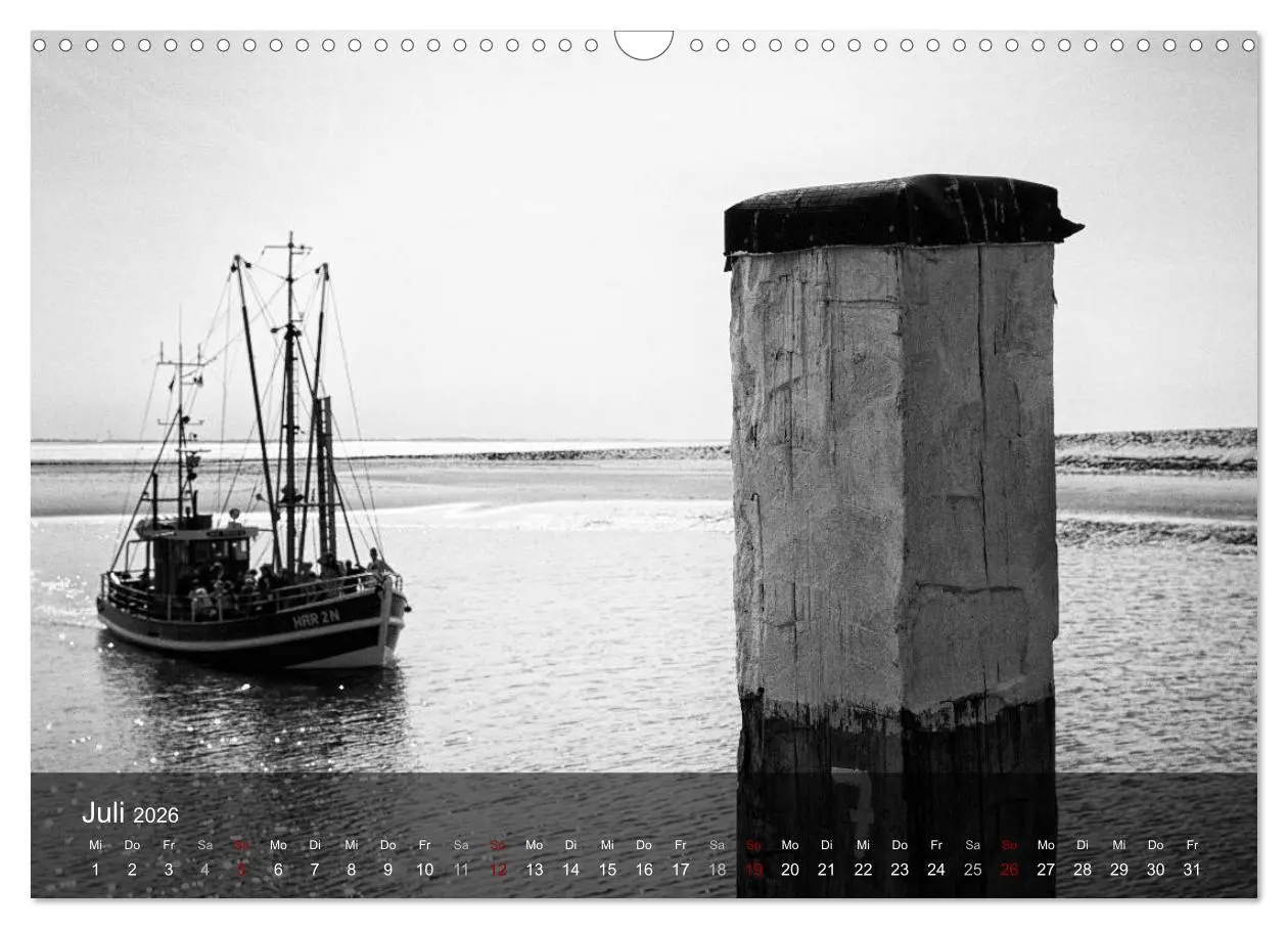 Bild: 9783457863442 | Wangerooge Noir (Wandkalender 2026 DIN A3 quer), CALVENDO...