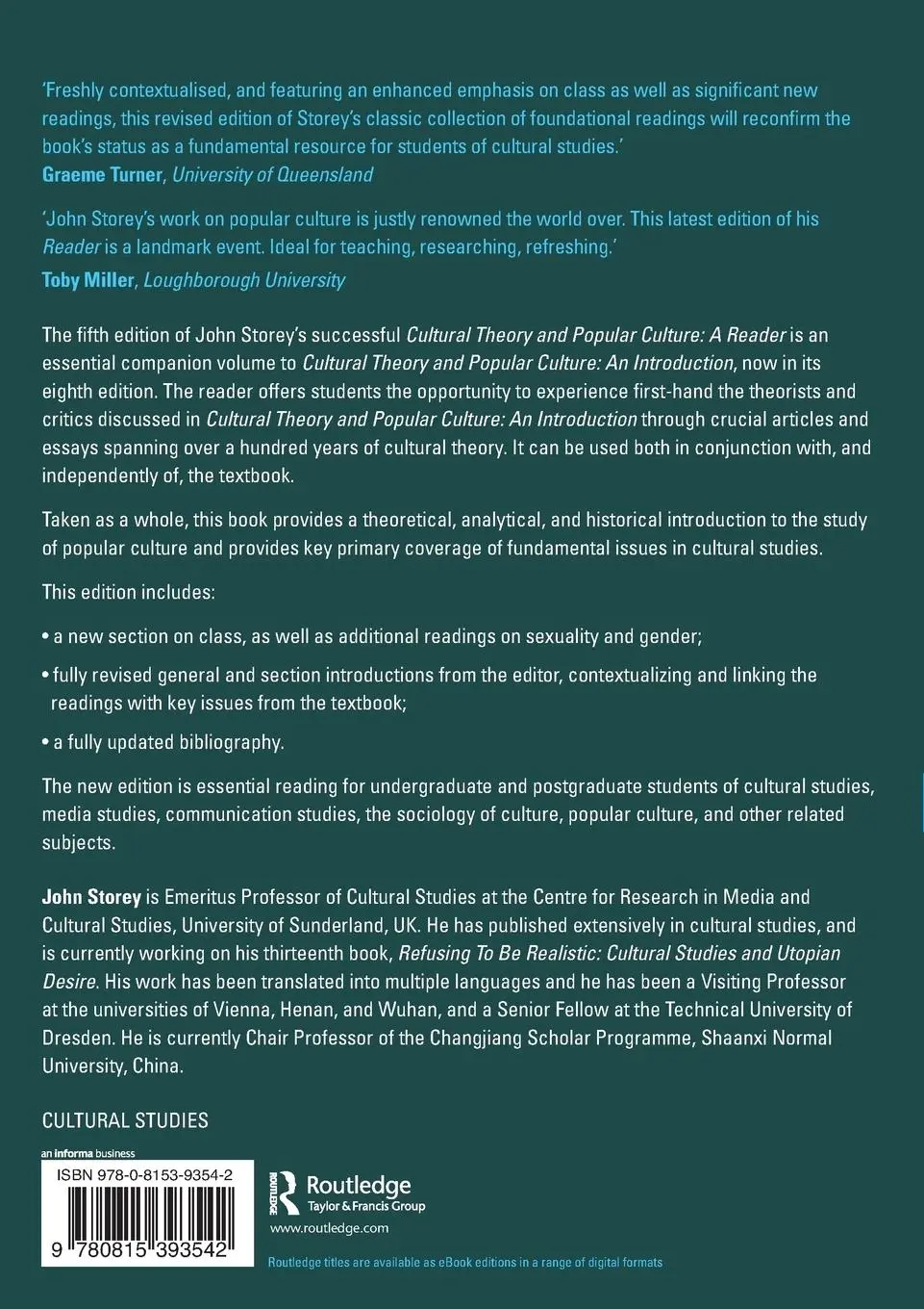 Rückseite: 9780815393542 | Cultural Theory and Popular Culture | A Reader | John Storey | Buch