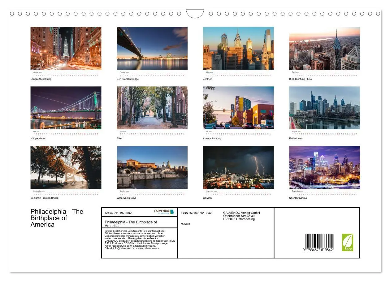 Bild: 9783457613542 | Philadelphia - The Birthplace of America (Wandkalender 2026 DIN A3...