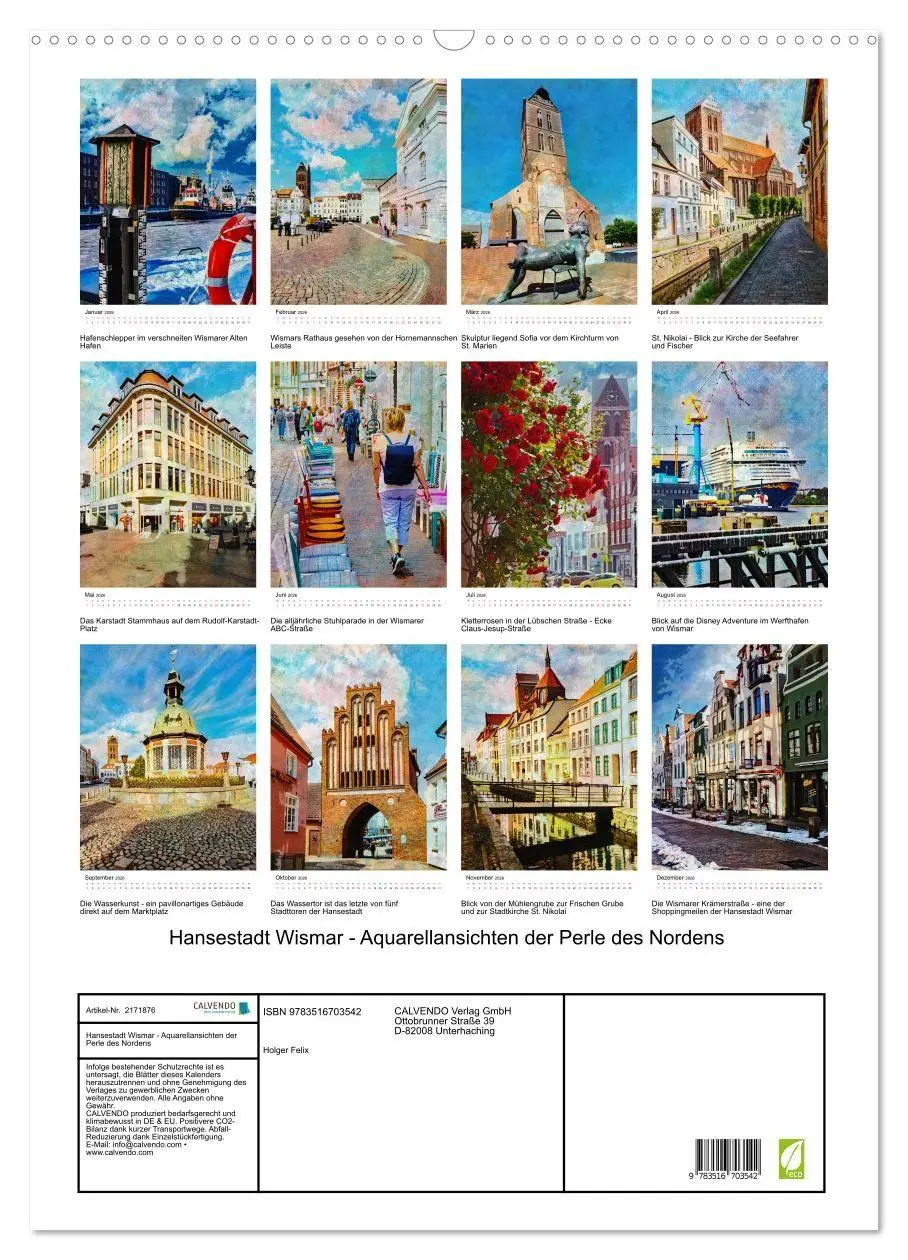 Bild: 9783516703542 | Hansestadt Wismar - Aquarellansichten der Perle des Nordens...