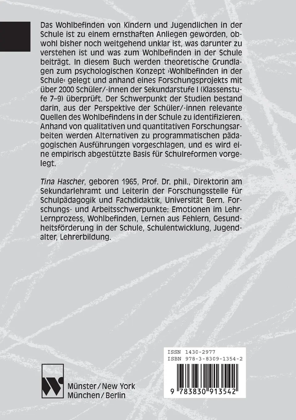 Rückseite: 9783830913542 | Wohlbefinden in der Schule | Tina Hascher | Taschenbuch | 324 S.