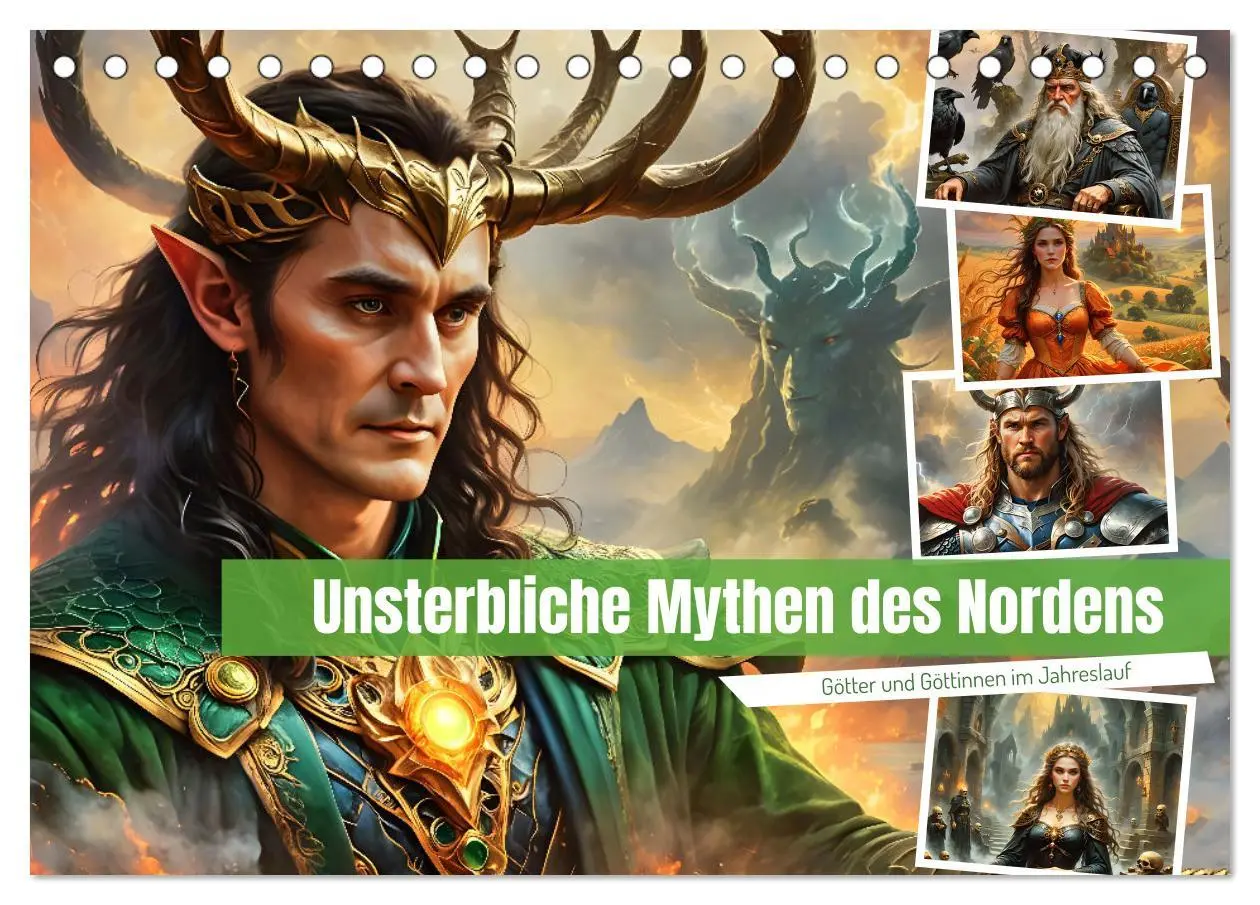 Cover: 9783457393642 | Unsterbliche Mythen des Nordens (Tischkalender 2026 DIN A5 quer),...