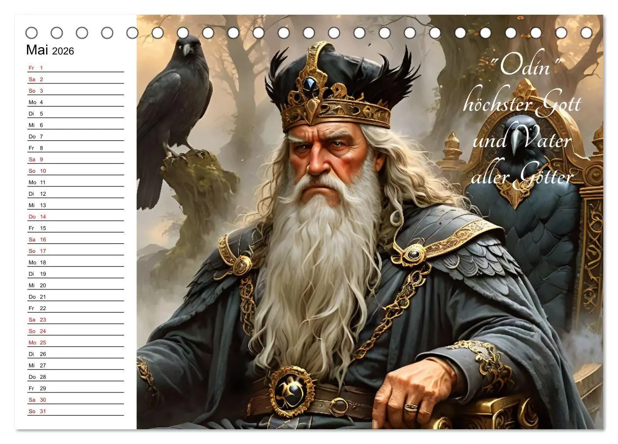 Bild: 9783457393642 | Unsterbliche Mythen des Nordens (Tischkalender 2026 DIN A5 quer),...