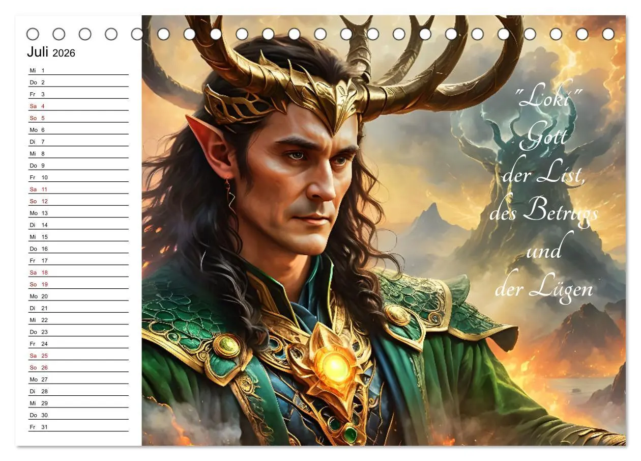 Bild: 9783457393642 | Unsterbliche Mythen des Nordens (Tischkalender 2026 DIN A5 quer),...