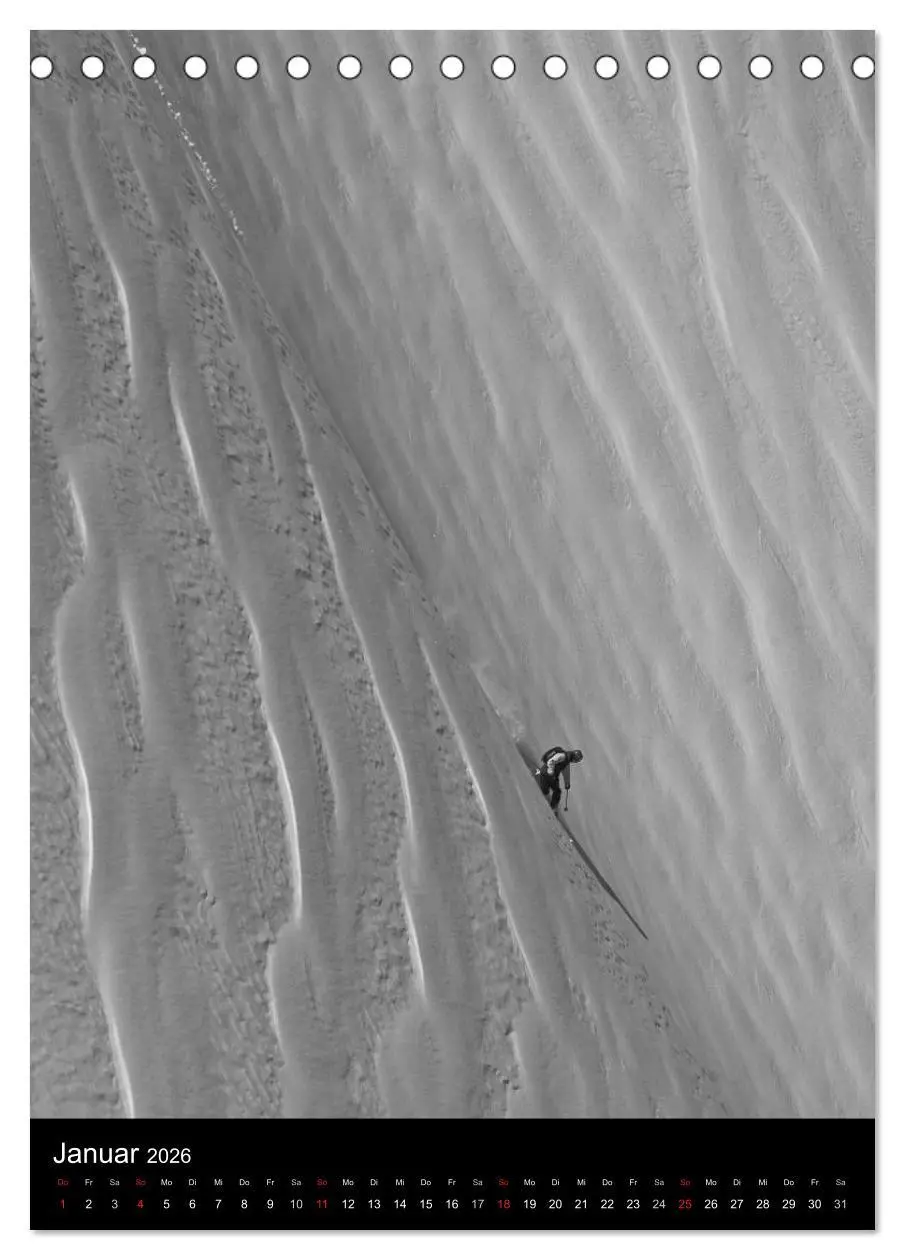 Bild: 9783516483642 | Monochrome Ski (Tischkalender 2026 DIN A5 hoch), CALVENDO...