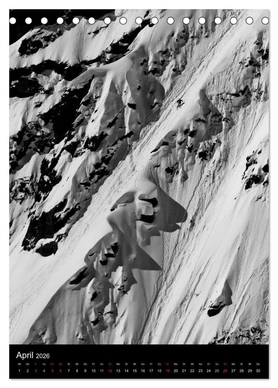 Bild: 9783516483642 | Monochrome Ski (Tischkalender 2026 DIN A5 hoch), CALVENDO...