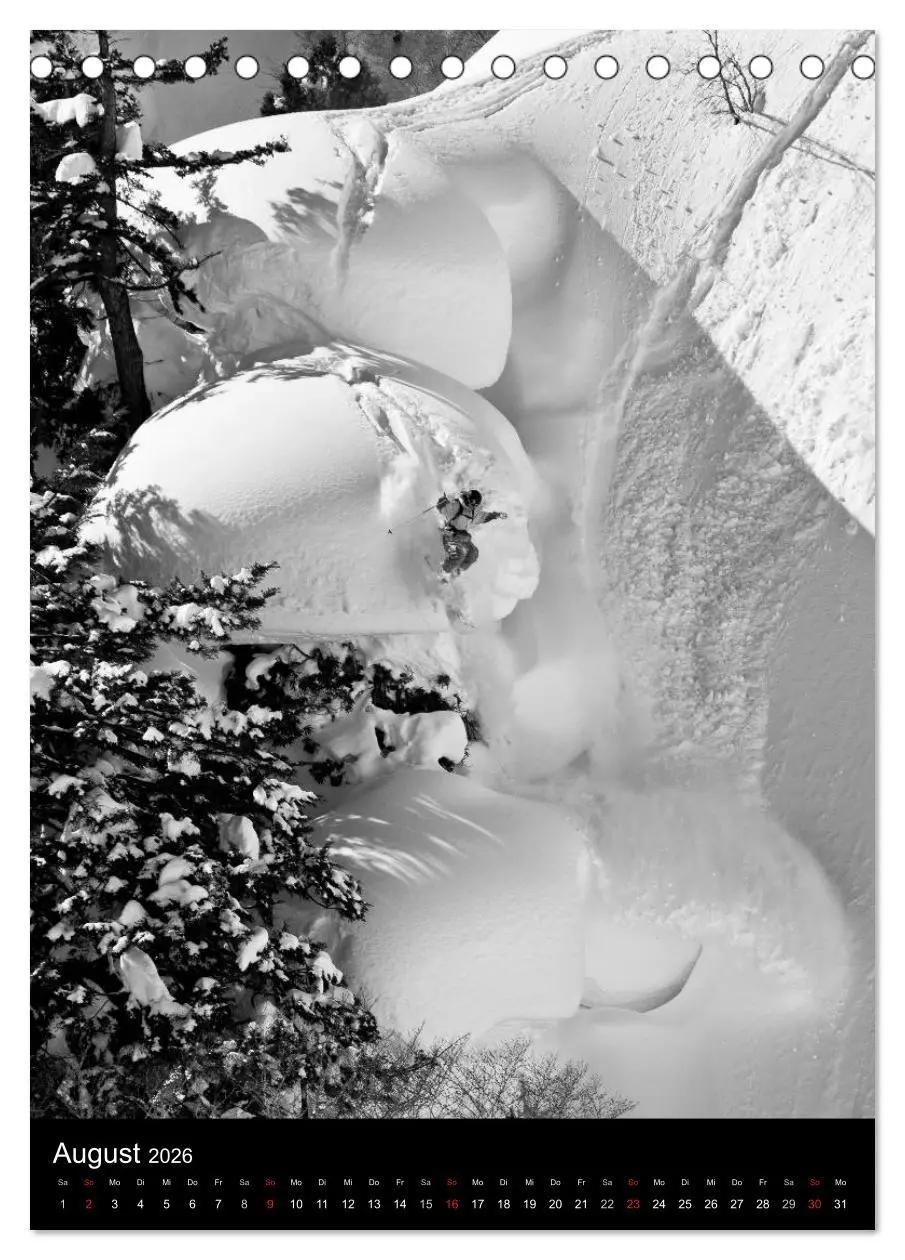 Bild: 9783516483642 | Monochrome Ski (Tischkalender 2026 DIN A5 hoch), CALVENDO...