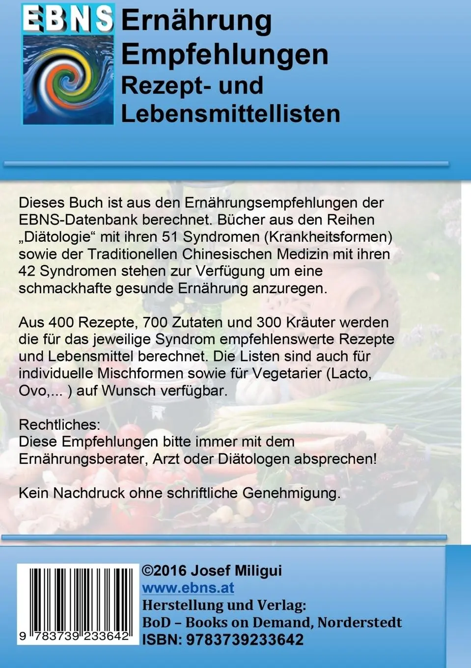 Rückseite: 9783739233642 | Ernährung bei Kolektomie | Josef Miligui | Taschenbuch | Paperback