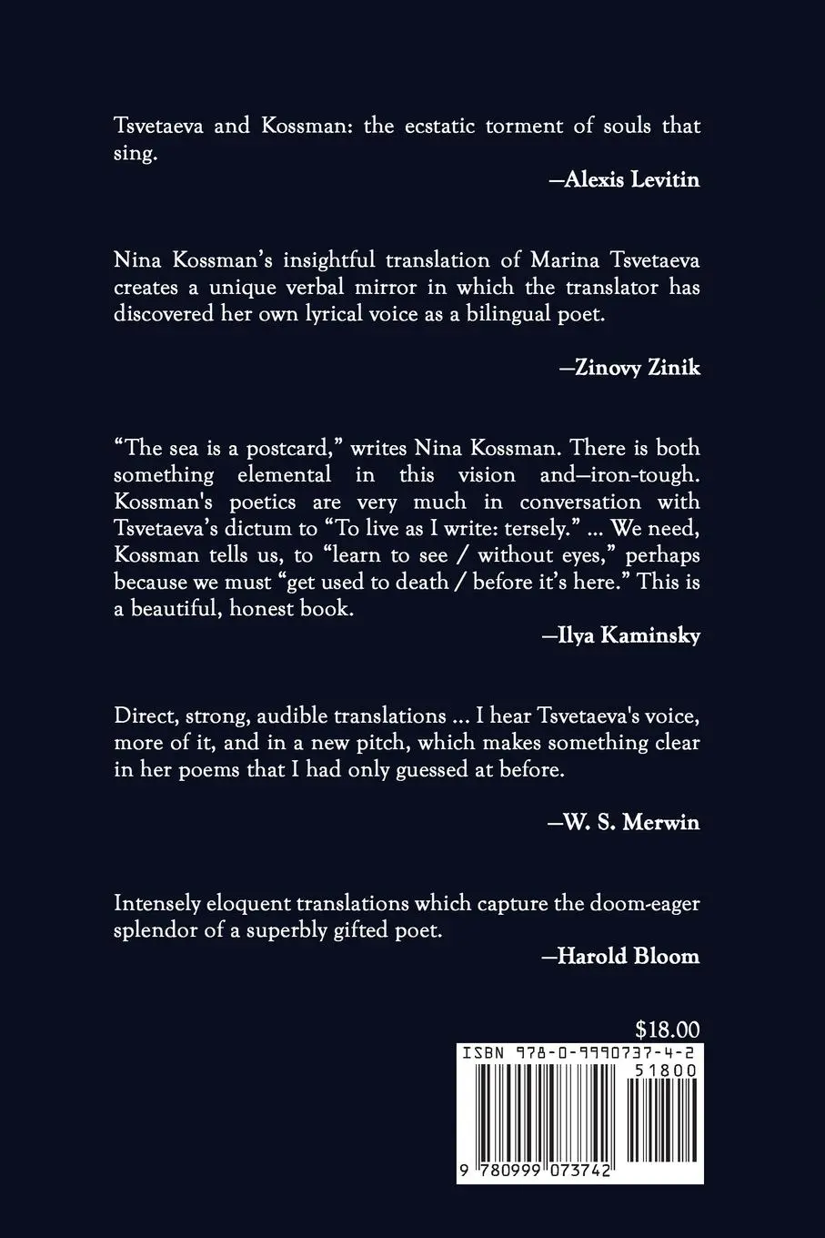 Rückseite: 9780999073742 | Other Shepherds | Poems with Translations from Marina Tsvetaeva | Buch