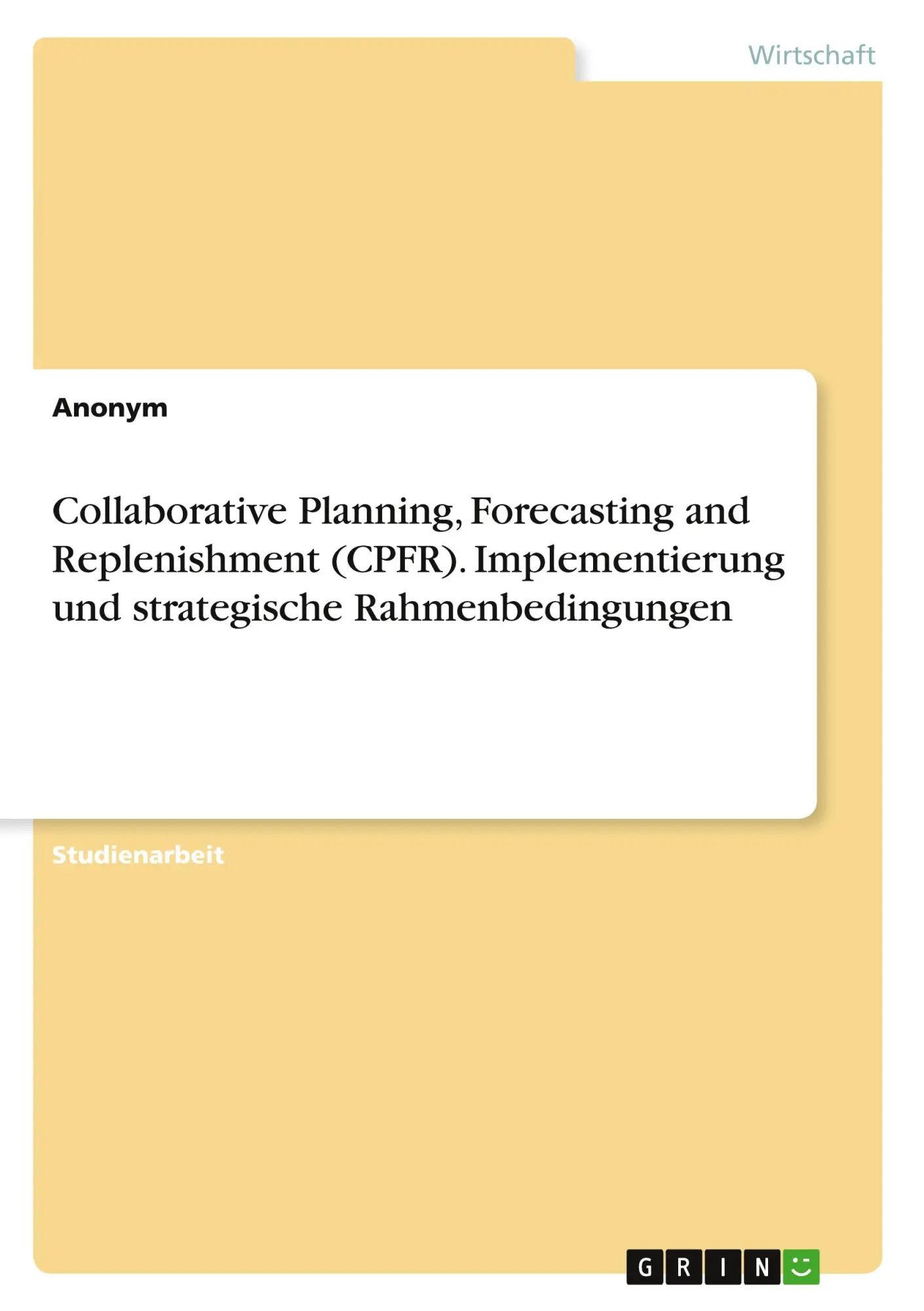 Cover: 9783346193742 | Collaborative Planning, Forecasting and Replenishment (CPFR)....