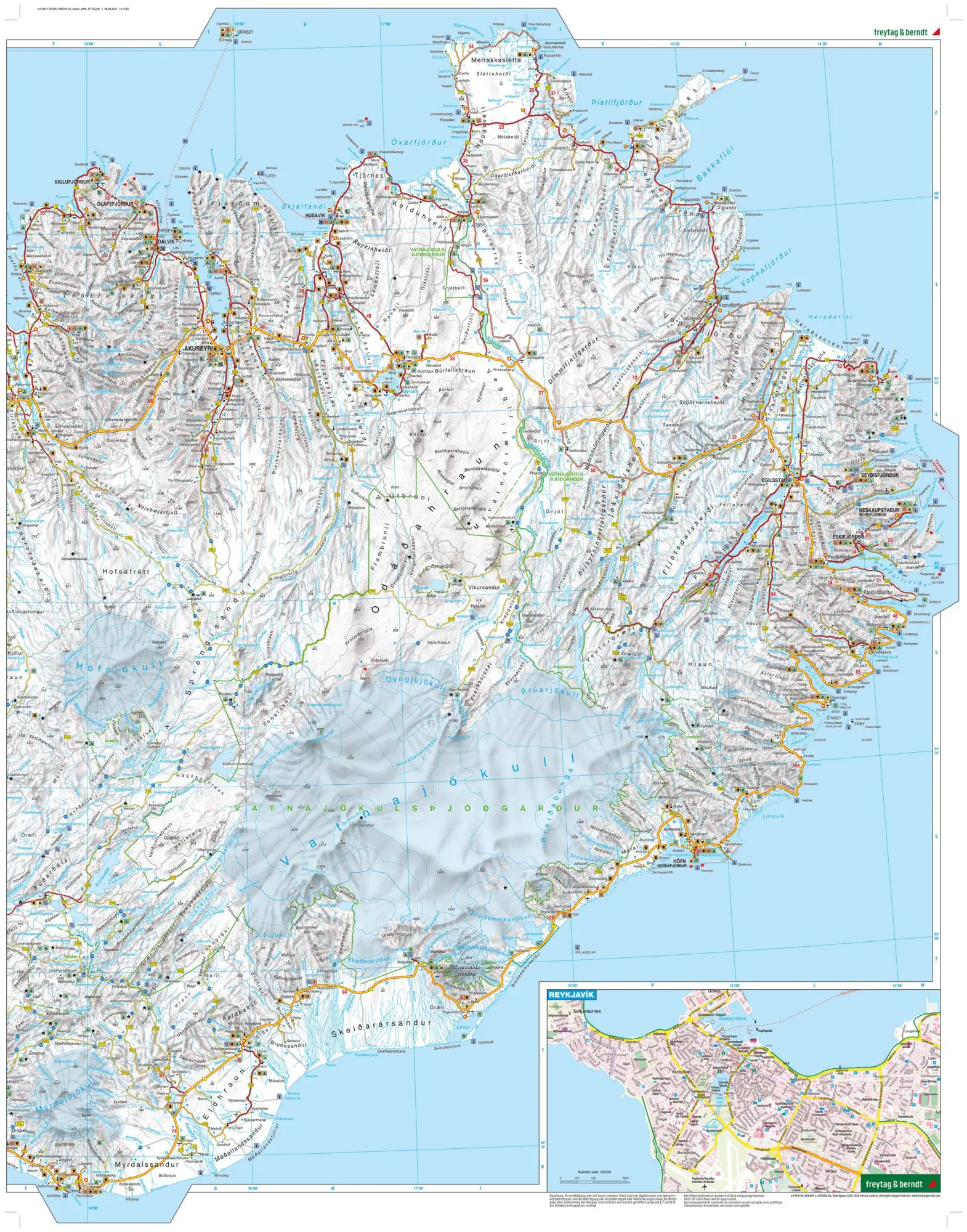 Bild: 9783707923742 | Island, Straßenkarte 1:400.000, freytag &amp; berndt, Softcover | Berndt