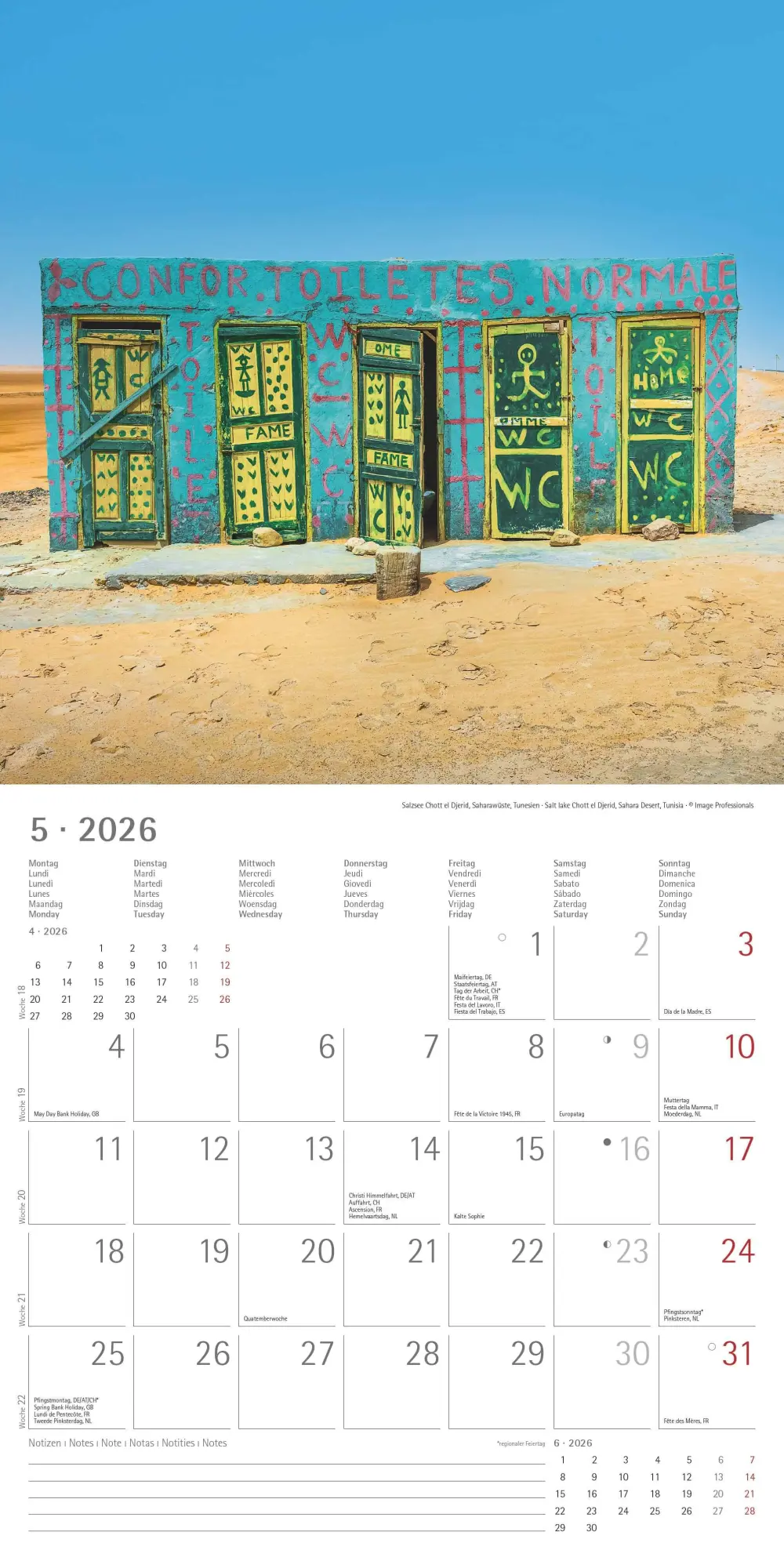 Bild: 4069095003842 | Toilets Around the World 2026 - Wand-Kalender - Broschüren-Kalender...