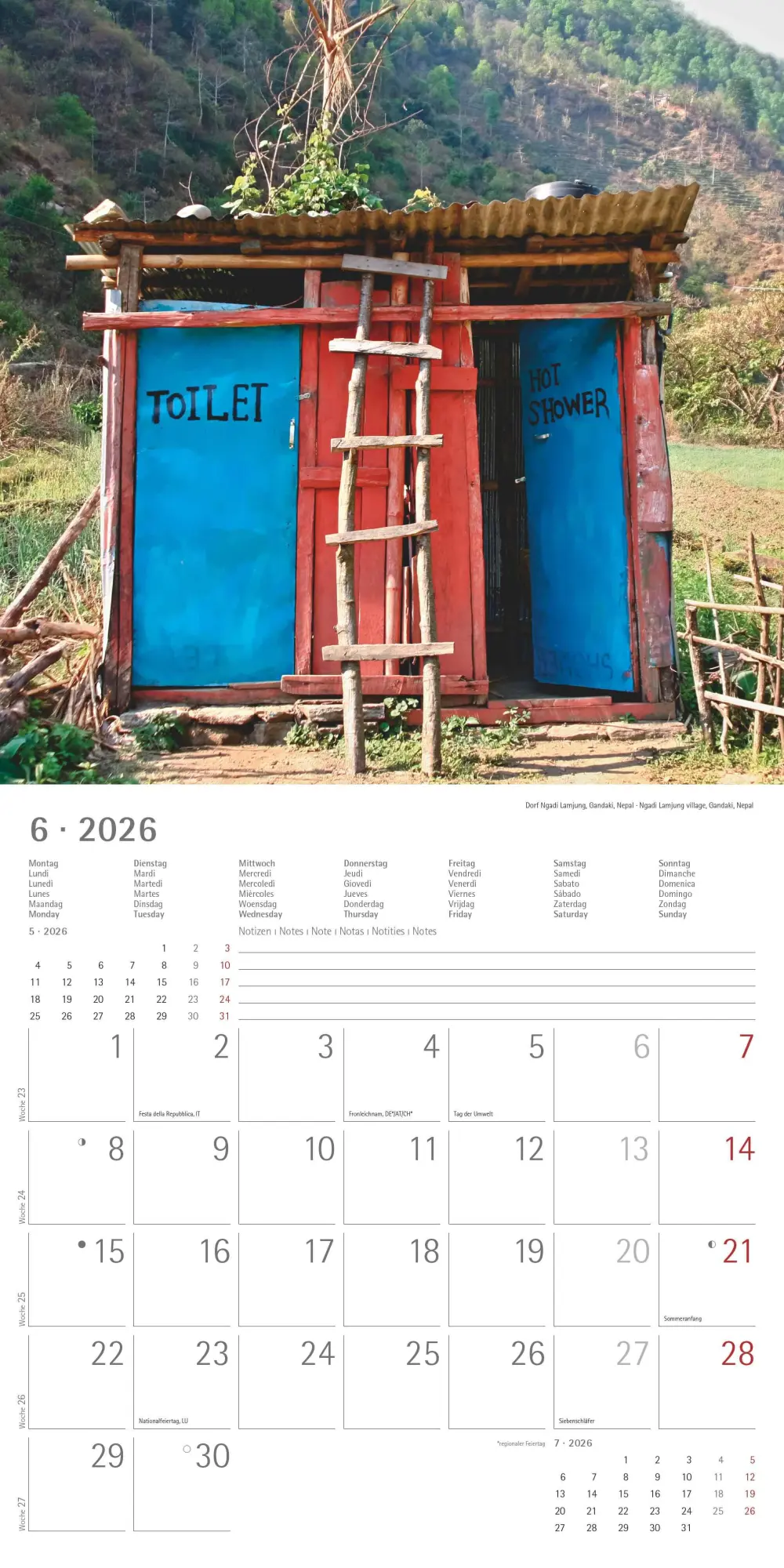 Bild: 4069095003842 | Toilets Around the World 2026 - Wand-Kalender - Broschüren-Kalender...