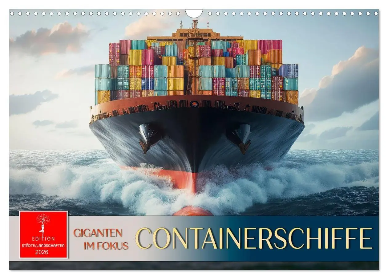Cover: 9783457993842 | Containerschiffe - Giganten im Fokus (Wandkalender 2026 DIN A3...