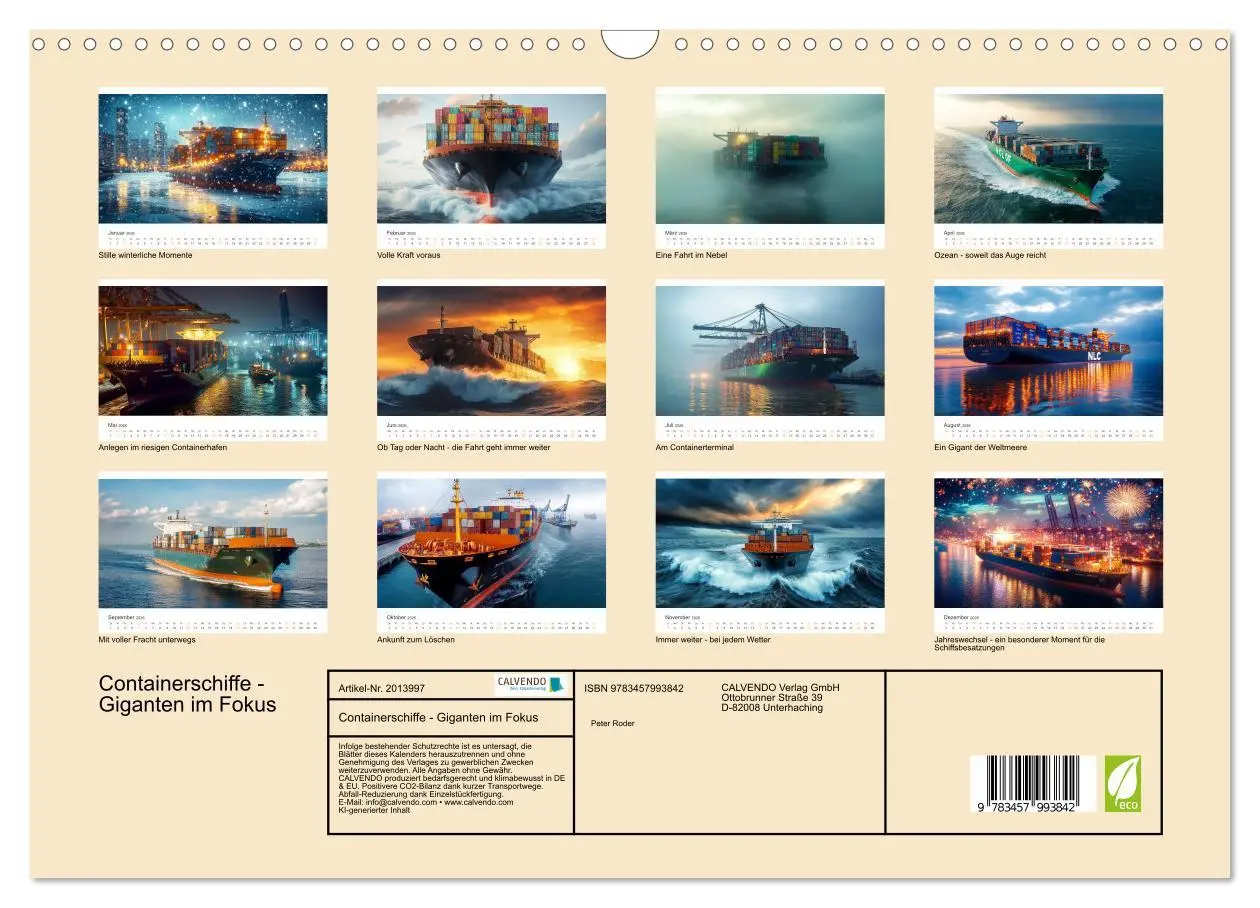 Bild: 9783457993842 | Containerschiffe - Giganten im Fokus (Wandkalender 2026 DIN A3...