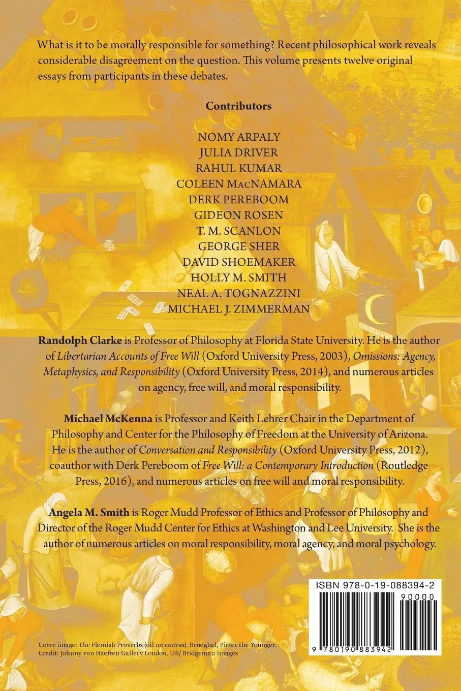 Rückseite: 9780190883942 | Nature of Moral Responsibility | New Essays | Randolph Clarke (u. a.)