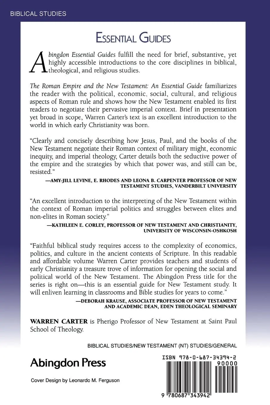 Rückseite: 9780687343942 | The Roman Empire and the New Testament | An Essential Guide | Carter