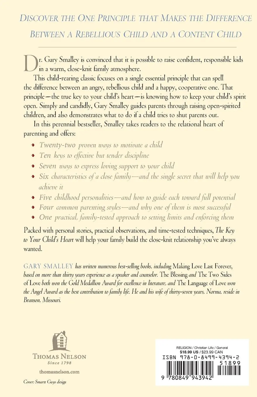 Rückseite: 9780849943942 | The Key to Your Child's Heart | Gary Smalley | Taschenbuch | Englisch