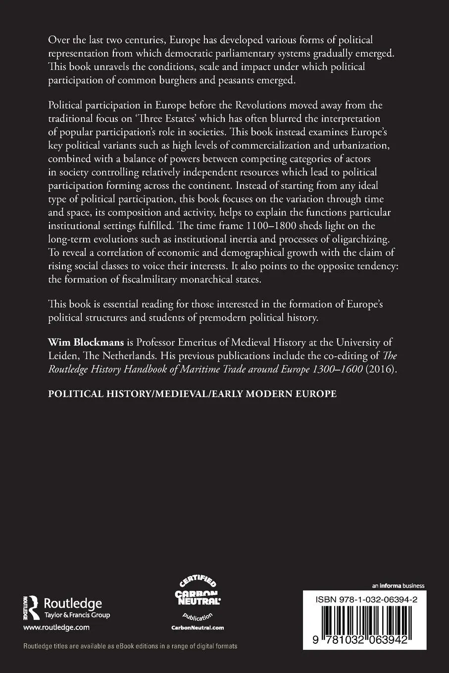 Rückseite: 9781032063942 | The Voice of the People? | Wim Blockmans | Taschenbuch | Englisch