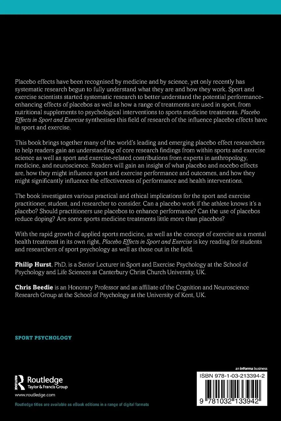 Rückseite: 9781032133942 | Placebo Effects in Sport and Exercise | Philip Hurst (u. a.) | Buch