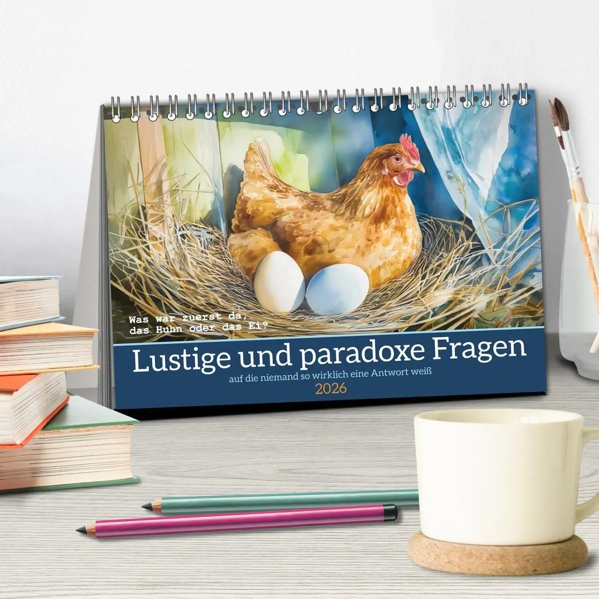 Bild: 9783516693942 | Lustige und paradoxe Fragen (Tischkalender 2026 DIN A5 quer),...
