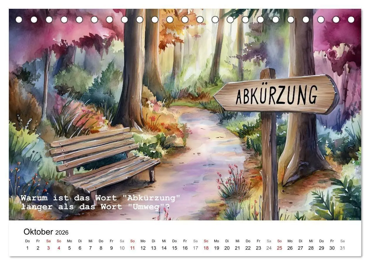 Bild: 9783516693942 | Lustige und paradoxe Fragen (Tischkalender 2026 DIN A5 quer),...