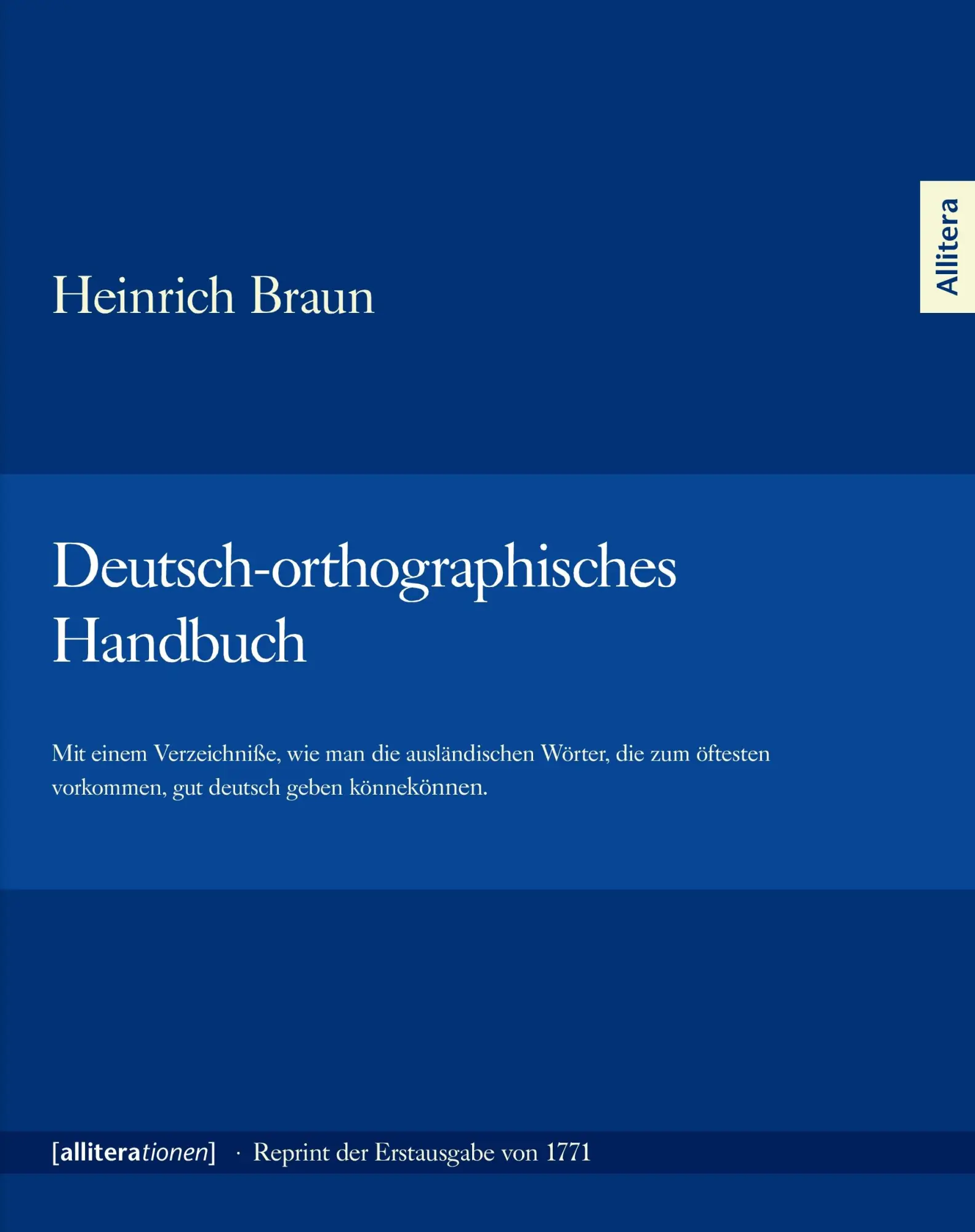 Cover: 9783869063942 | Deutsch-orthographisches Handbuch | Heinrich Braun | Taschenbuch