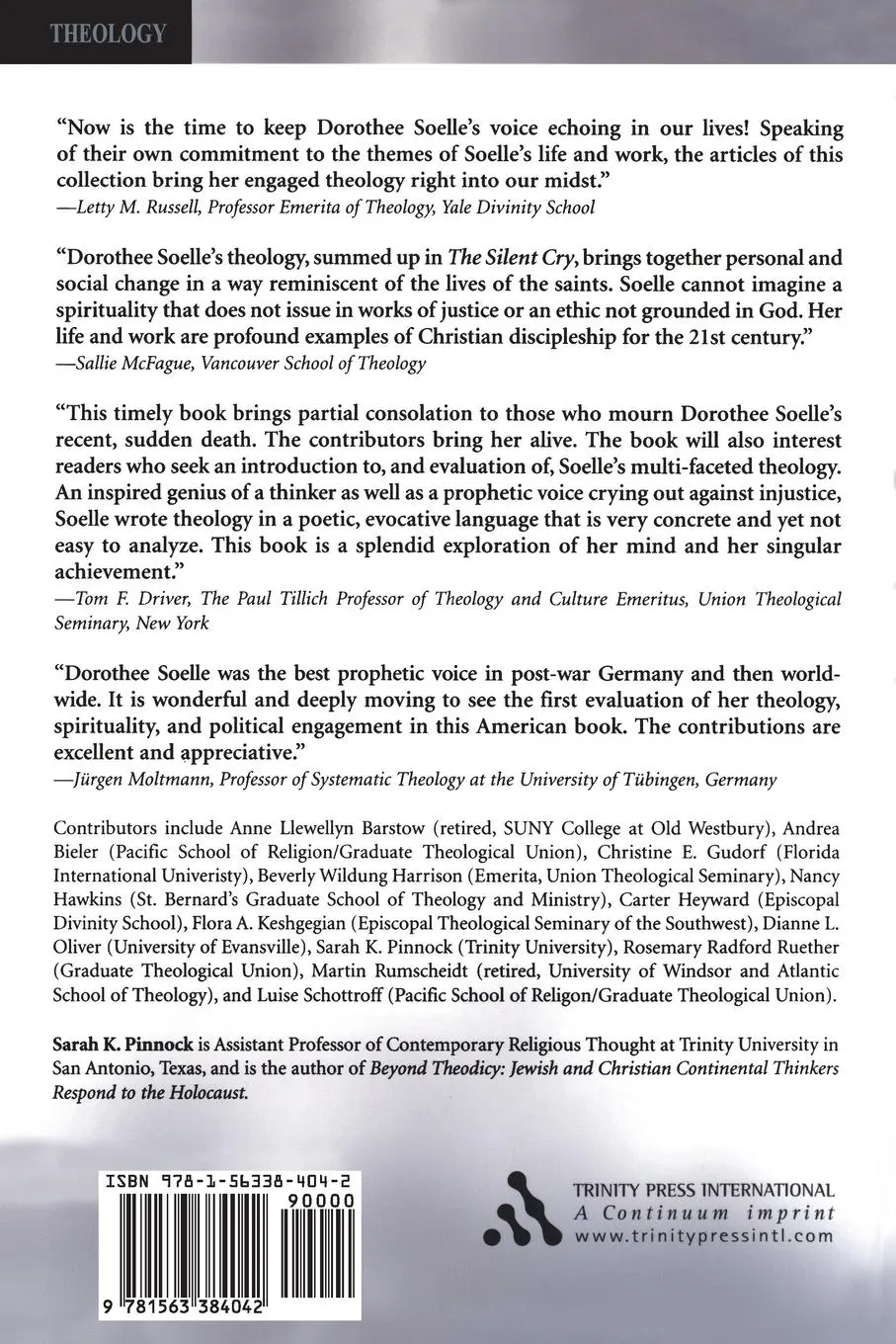 Rückseite: 9781563384042 | Theology of Dorothee Soelle | Sarah K. Pinnock | Taschenbuch | 2003