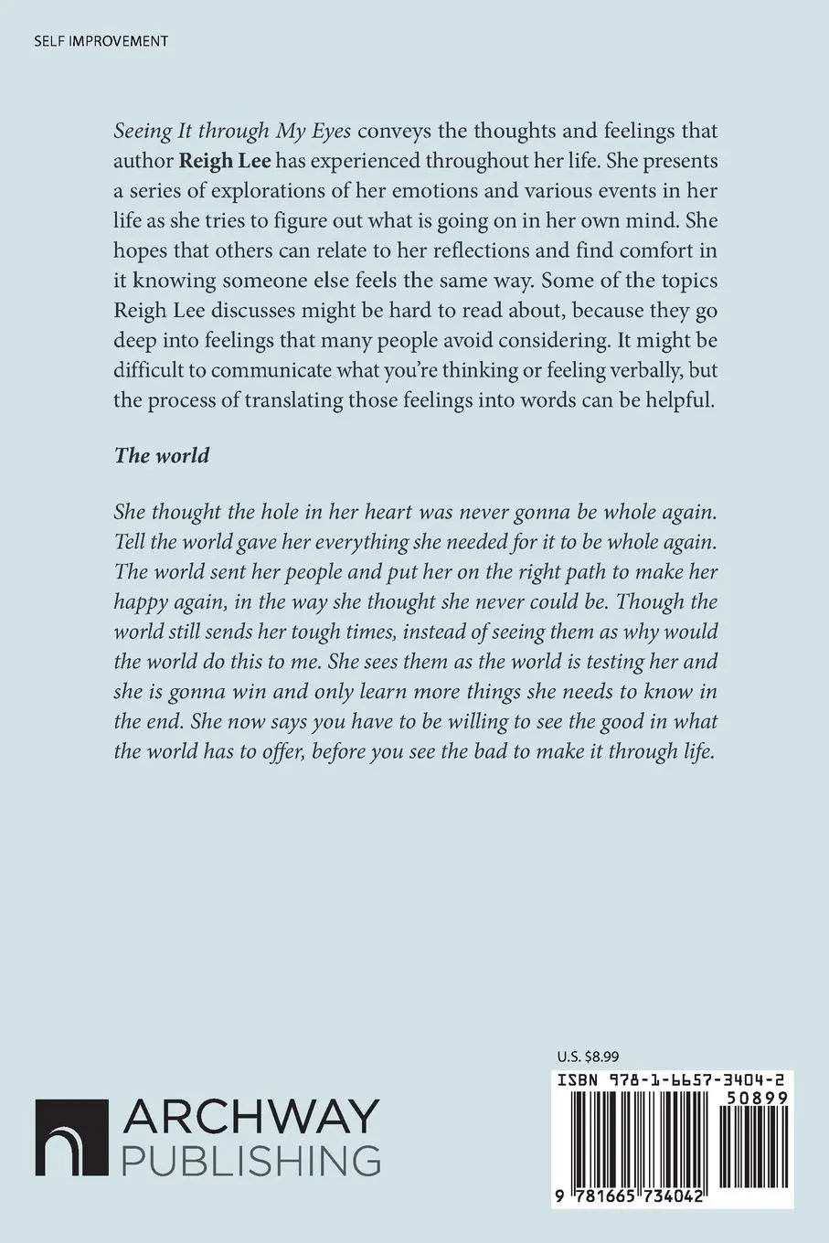Rückseite: 9781665734042 | Seeing It Through My Eyes | Reigh Lee | Taschenbuch | Englisch | 2023