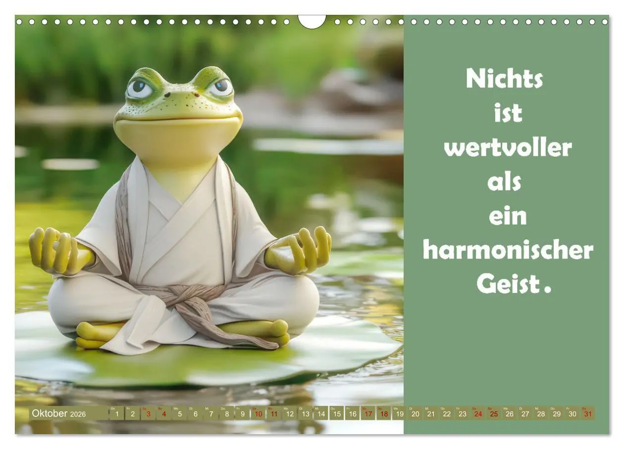 Bild: 9783457254042 | Witzige Frösche - Sprüche (Wandkalender 2026 DIN A3 quer), CALVENDO...