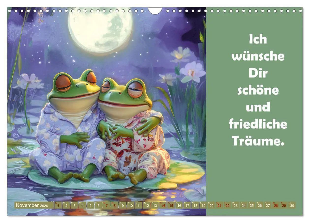 Bild: 9783457254042 | Witzige Frösche - Sprüche (Wandkalender 2026 DIN A3 quer), CALVENDO...