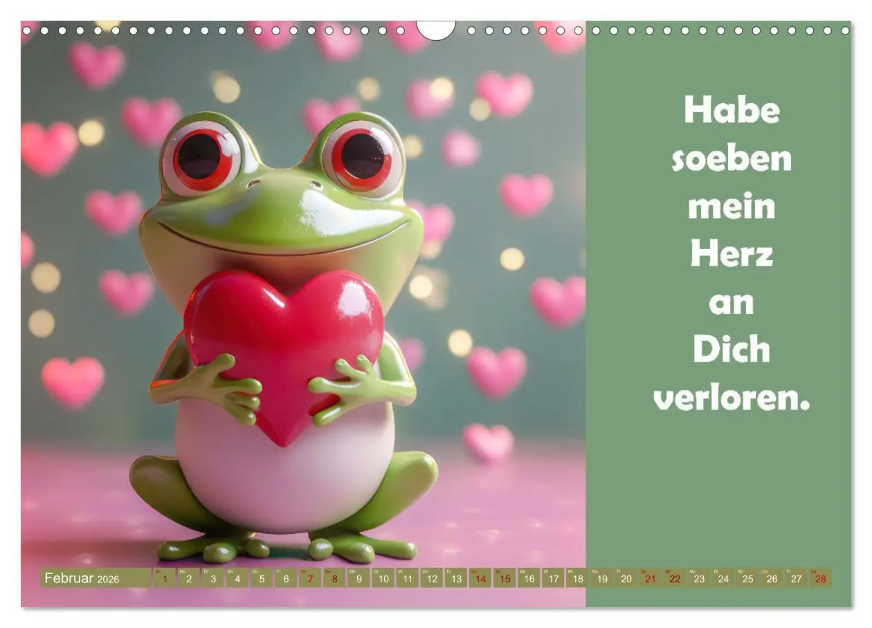 Bild: 9783457254042 | Witzige Frösche - Sprüche (Wandkalender 2026 DIN A3 quer), CALVENDO...
