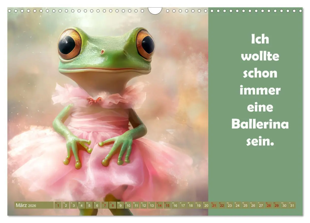 Bild: 9783457254042 | Witzige Frösche - Sprüche (Wandkalender 2026 DIN A3 quer), CALVENDO...