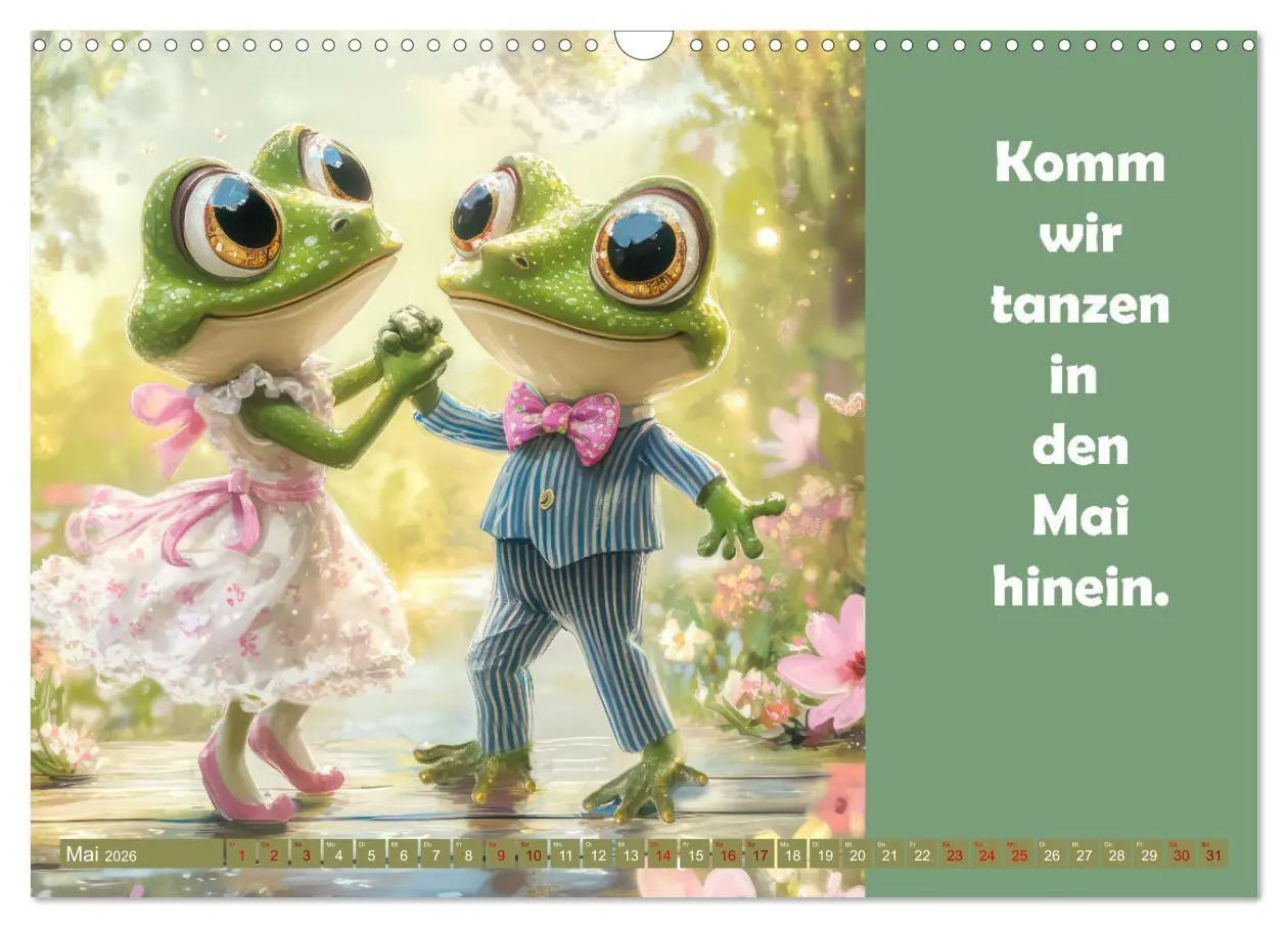 Bild: 9783457254042 | Witzige Frösche - Sprüche (Wandkalender 2026 DIN A3 quer), CALVENDO...