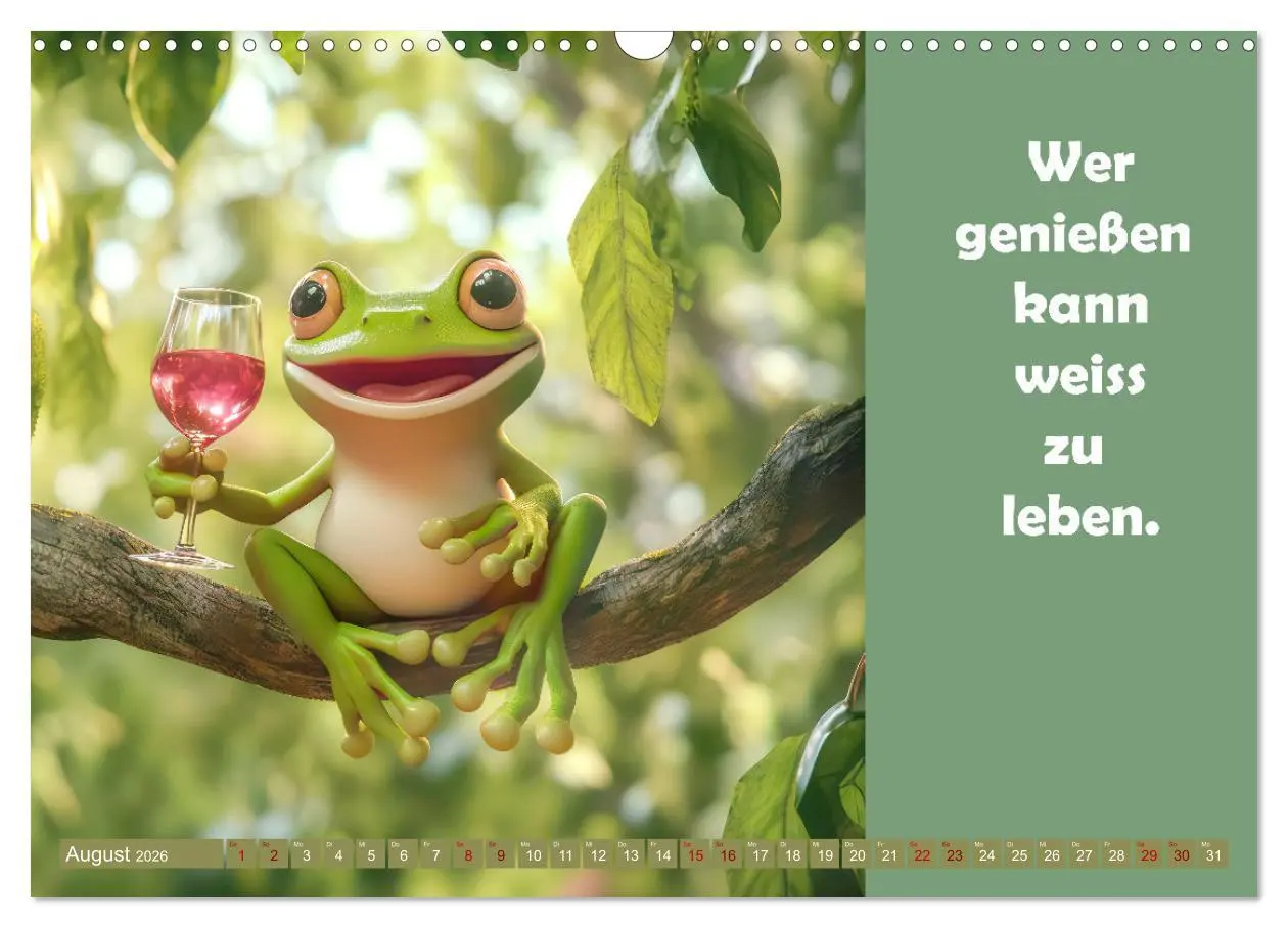 Bild: 9783457254042 | Witzige Frösche - Sprüche (Wandkalender 2026 DIN A3 quer), CALVENDO...