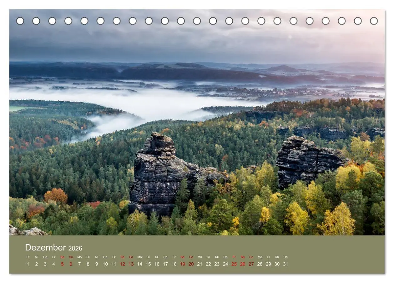 Bild: 9783457564042 | Auf den Bergen der Sächsischen Schweiz (Tischkalender 2026 DIN A5...