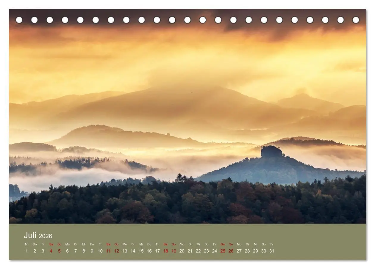Bild: 9783457564042 | Auf den Bergen der Sächsischen Schweiz (Tischkalender 2026 DIN A5...