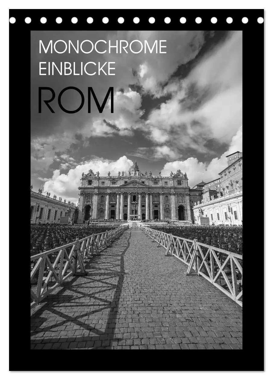 Cover: 9783516414042 | Monochrome Einblicke Rom (Tischkalender 2026 DIN A5 hoch), CALVENDO...