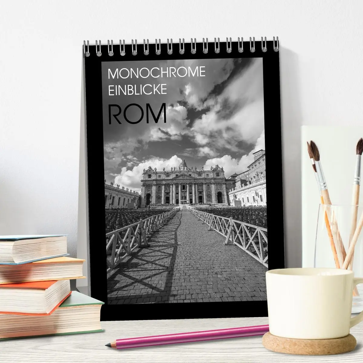 Bild: 9783516414042 | Monochrome Einblicke Rom (Tischkalender 2026 DIN A5 hoch), CALVENDO...