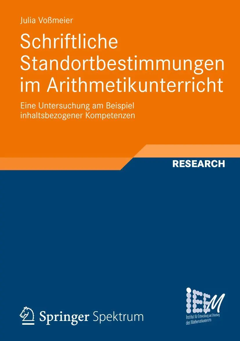 Cover: 9783834824042 | Schriftliche Standortbestimmungen im Arithmetikunterricht | Voßmeier