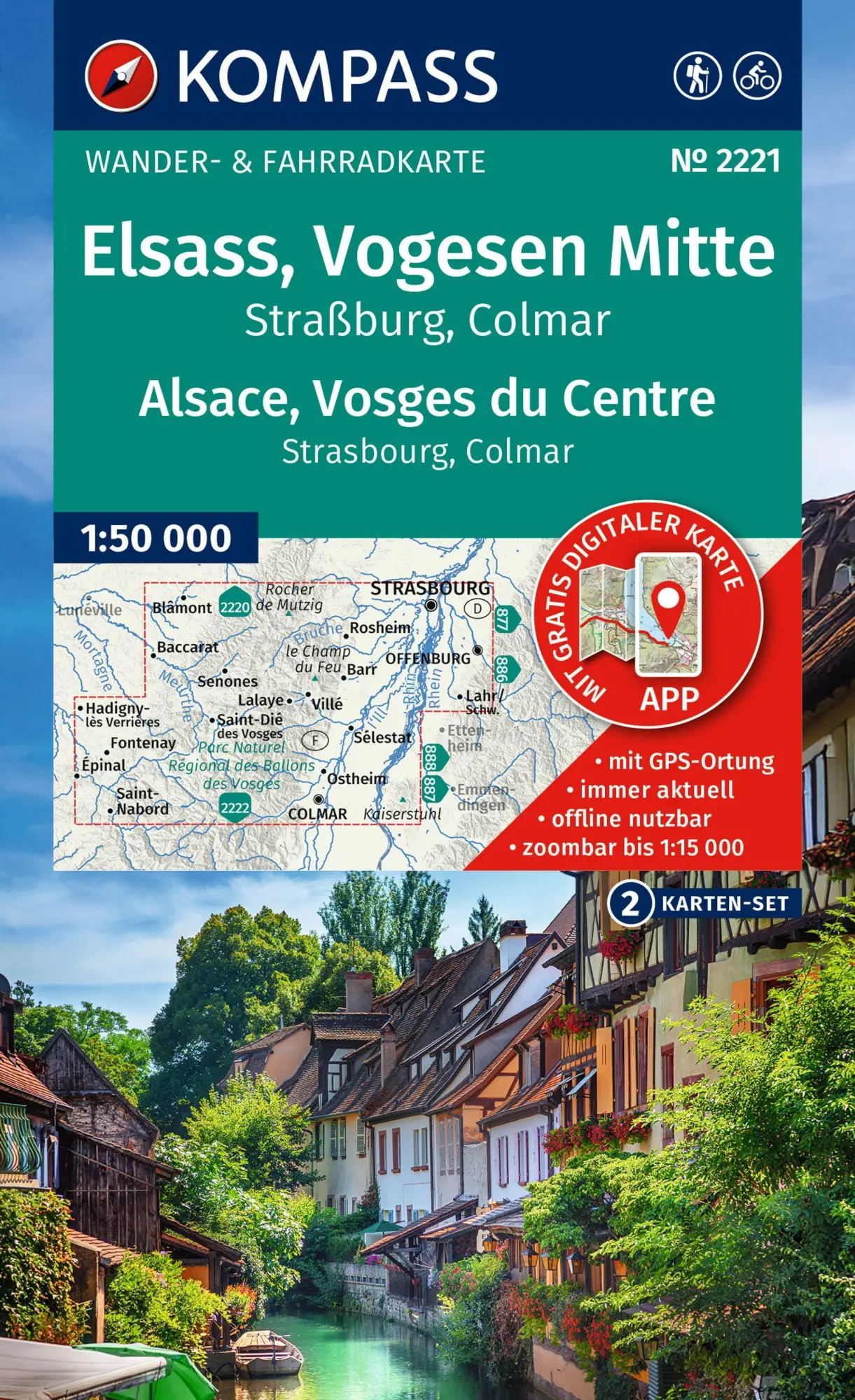 Cover: 9783991544142 | KOMPASS Wanderkarten-Set 2221 Elsass, Vogesen Mitte, Alsace, Vosges...