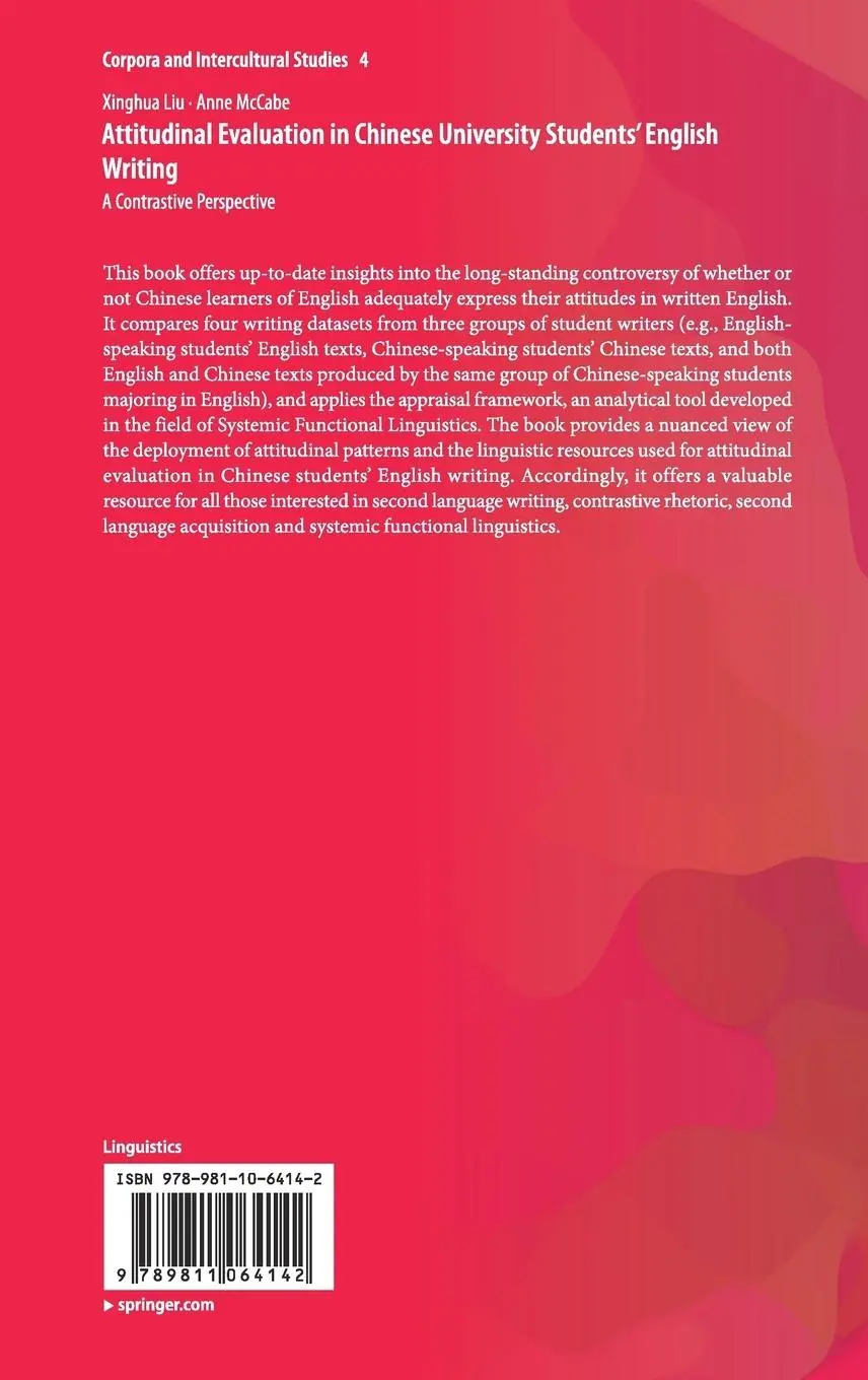 Rückseite: 9789811064142 | Attitudinal Evaluation in Chinese University Students' English Writing